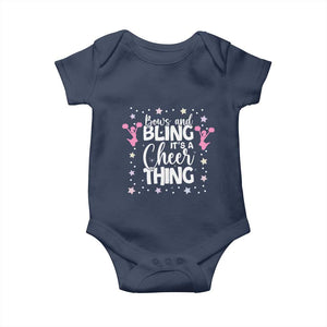 Bows And Bling Its A Cheer Thing Baby Onesie Cheer Mom And Cheerleader Gift TS12 Navy Print Your Wear