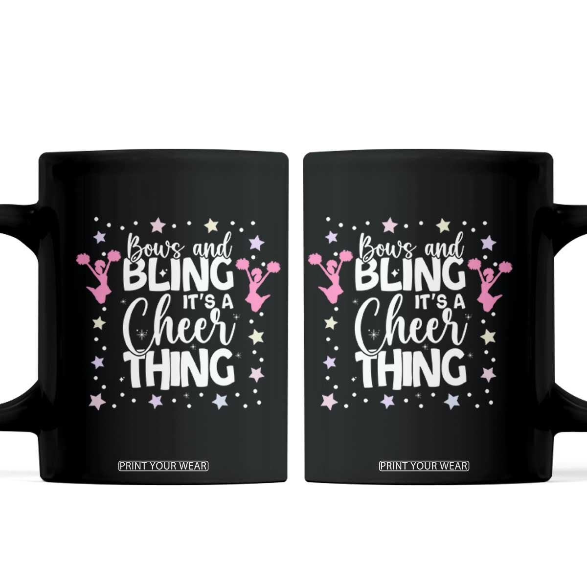Bows And Bling Its A Cheer Thing Coffee Mug Cheer Mom And Cheerleader Gift TS12 Black Print Your Wear