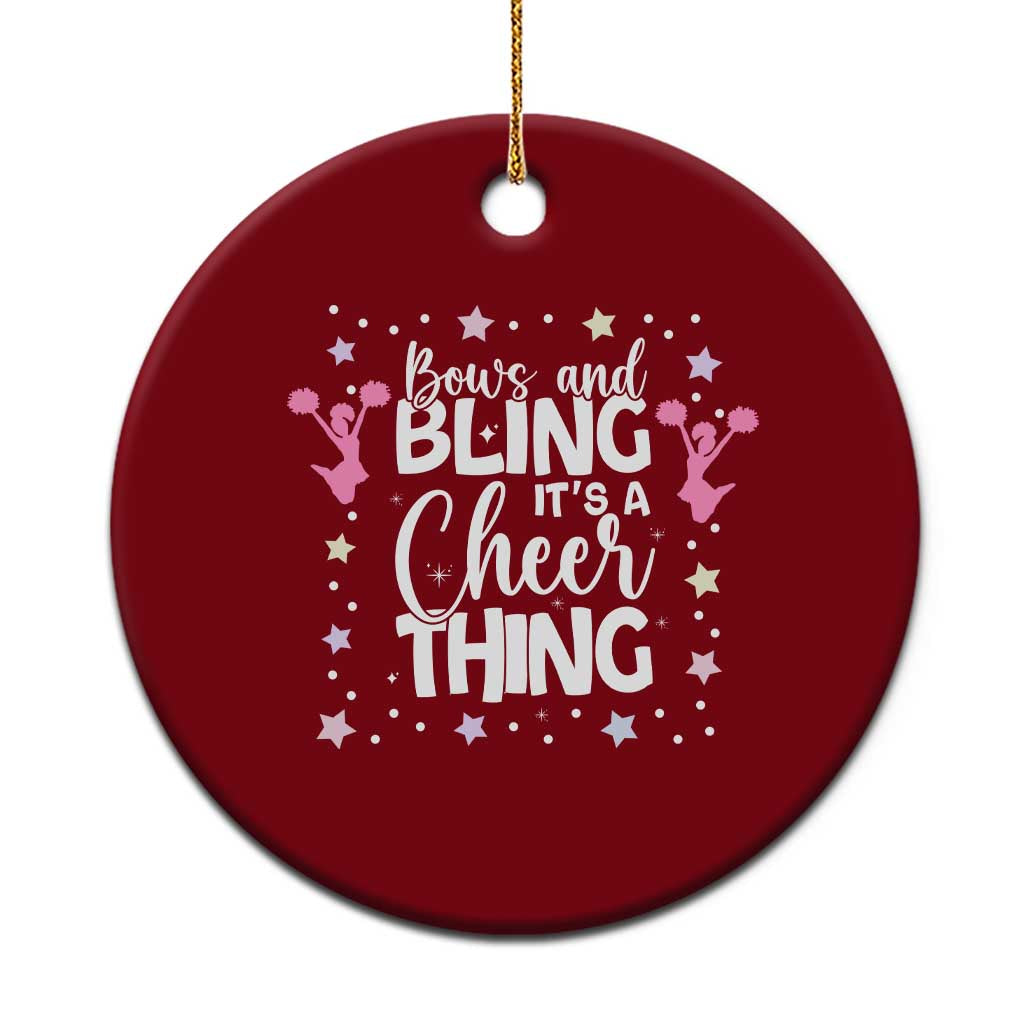 Bows And Bling Its A Cheer Thing Ceramic Ornament Cheer Mom And Cheerleader Gift TS12 1pc Red Print Your Wear
