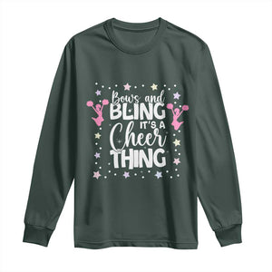 Bows And Bling Its A Cheer Thing Long Sleeve Shirt Cheer Mom And Cheerleader Gift TS12 Dark Forest Green Print Your Wear