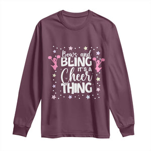 Bows And Bling Its A Cheer Thing Long Sleeve Shirt Cheer Mom And Cheerleader Gift TS12 Maroon Print Your Wear
