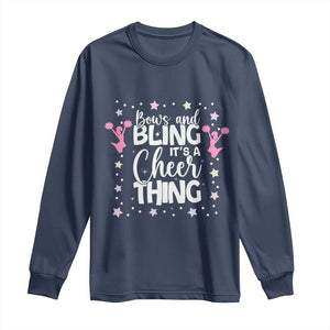 Bows And Bling Its A Cheer Thing Long Sleeve Shirt Cheer Mom And Cheerleader Gift TS12 Navy Print Your Wear