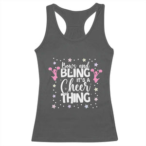 Bows And Bling Its A Cheer Thing Racerback Tank Top Cheer Mom And Cheerleader Gift TS12 Dark Heather Print Your Wear
