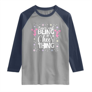 Bows And Bling Its A Cheer Thing Raglan Shirt Cheer Mom And Cheerleader Gift TS12 Sport Gray Navy Print Your Wear