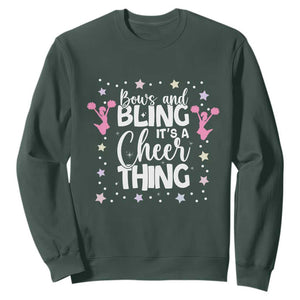Bows And Bling Its A Cheer Thing Sweatshirt Cheer Mom And Cheerleader Gift TS12 Dark Forest Green Print Your Wear