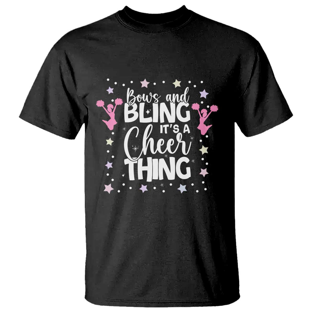 Bows And Bling Its A Cheer Thing T Shirt Cheer Mom And Cheerleader Gift TS12 Black Print Your Wear