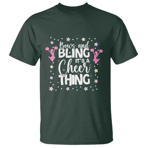 Bows And Bling Its A Cheer Thing T Shirt Cheer Mom And Cheerleader Gift TS12 Dark Forest Green Print Your Wear
