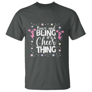 Bows And Bling Its A Cheer Thing T Shirt Cheer Mom And Cheerleader Gift TS12 Dark Heather Print Your Wear