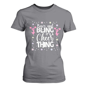 Bows And Bling Its A Cheer Thing T Shirt For Women Cheer Mom And Cheerleader Gift TS12 Charcoal Print Your Wear