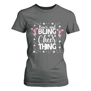 Bows And Bling Its A Cheer Thing T Shirt For Women Cheer Mom And Cheerleader Gift TS12 Dark Heather Print Your Wear