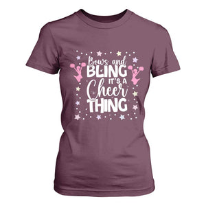 Bows And Bling Its A Cheer Thing T Shirt For Women Cheer Mom And Cheerleader Gift TS12 Maroon Print Your Wear