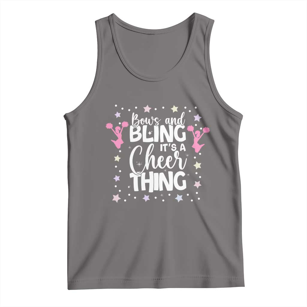 Bows And Bling Its A Cheer Thing Tank Top Cheer Mom And Cheerleader Gift TS12 Deep Heather Print Your Wear