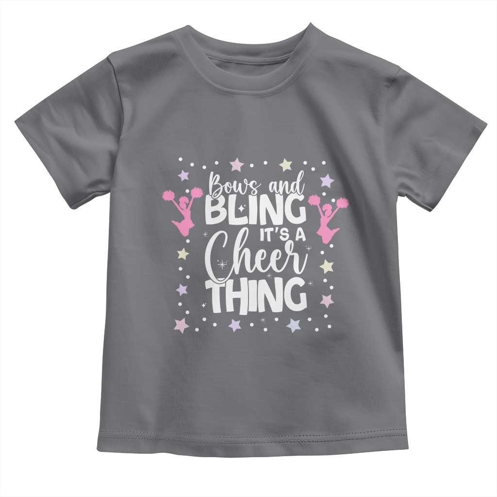 Bows And Bling Its A Cheer Thing Toddler T Shirt Cheer Mom And Cheerleader Gift TS12 Charcoal Print Your Wear