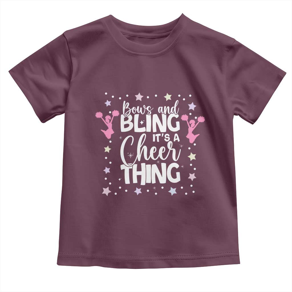 Bows And Bling Its A Cheer Thing Toddler T Shirt Cheer Mom And Cheerleader Gift TS12 Maroon Print Your Wear