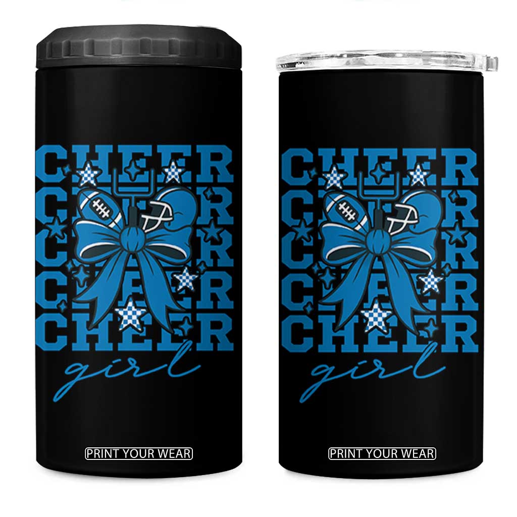 Proud Cheer Girl 4 in 1 Can Cooler Tumbler Football Team Supporter Gift TS12 One Size: 16 oz Black Print Your Wear