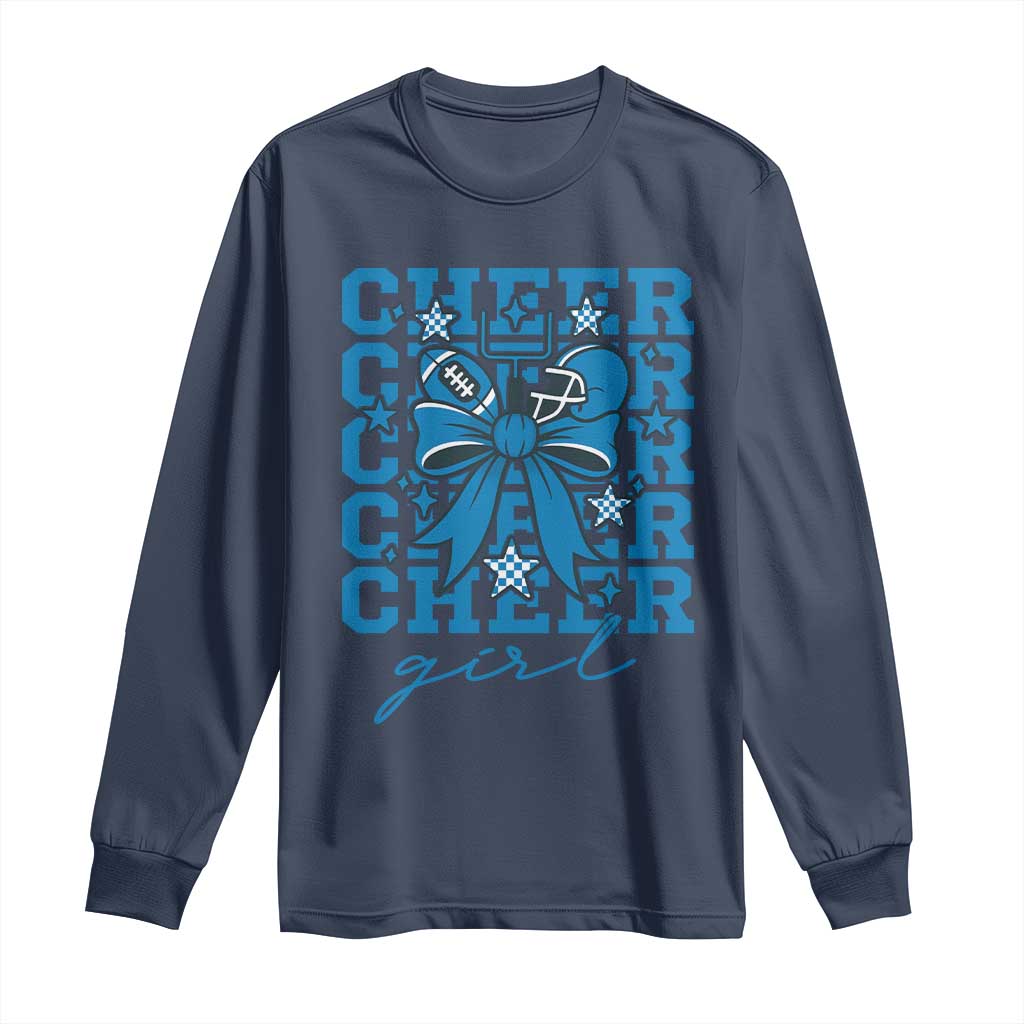 Proud Cheer Girl Long Sleeve Shirt Football Team Supporter Gift TS12 Navy Print Your Wear