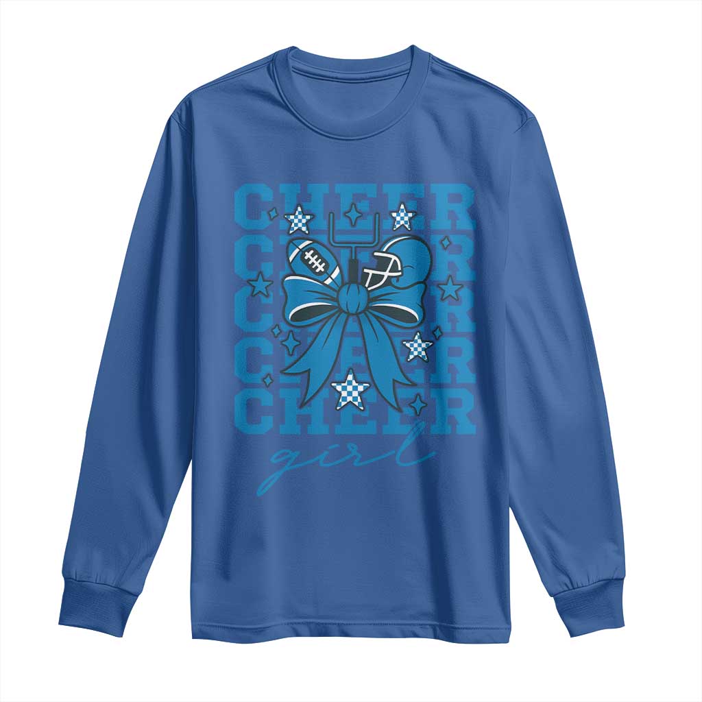 Proud Cheer Girl Long Sleeve Shirt Football Team Supporter Gift TS12 Royal Blue Print Your Wear