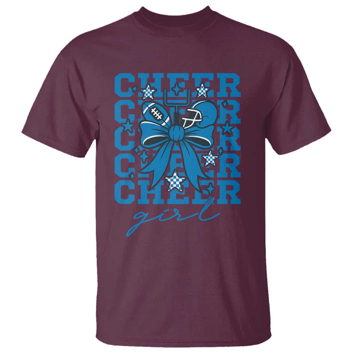 Proud Cheer Girl T Shirt Football Team Supporter Gift TS12 Maroon Print Your Wear