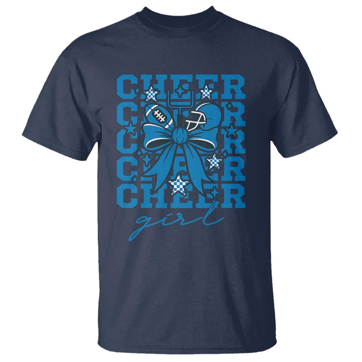 Proud Cheer Girl T Shirt Football Team Supporter Gift TS12 Navy Print Your Wear