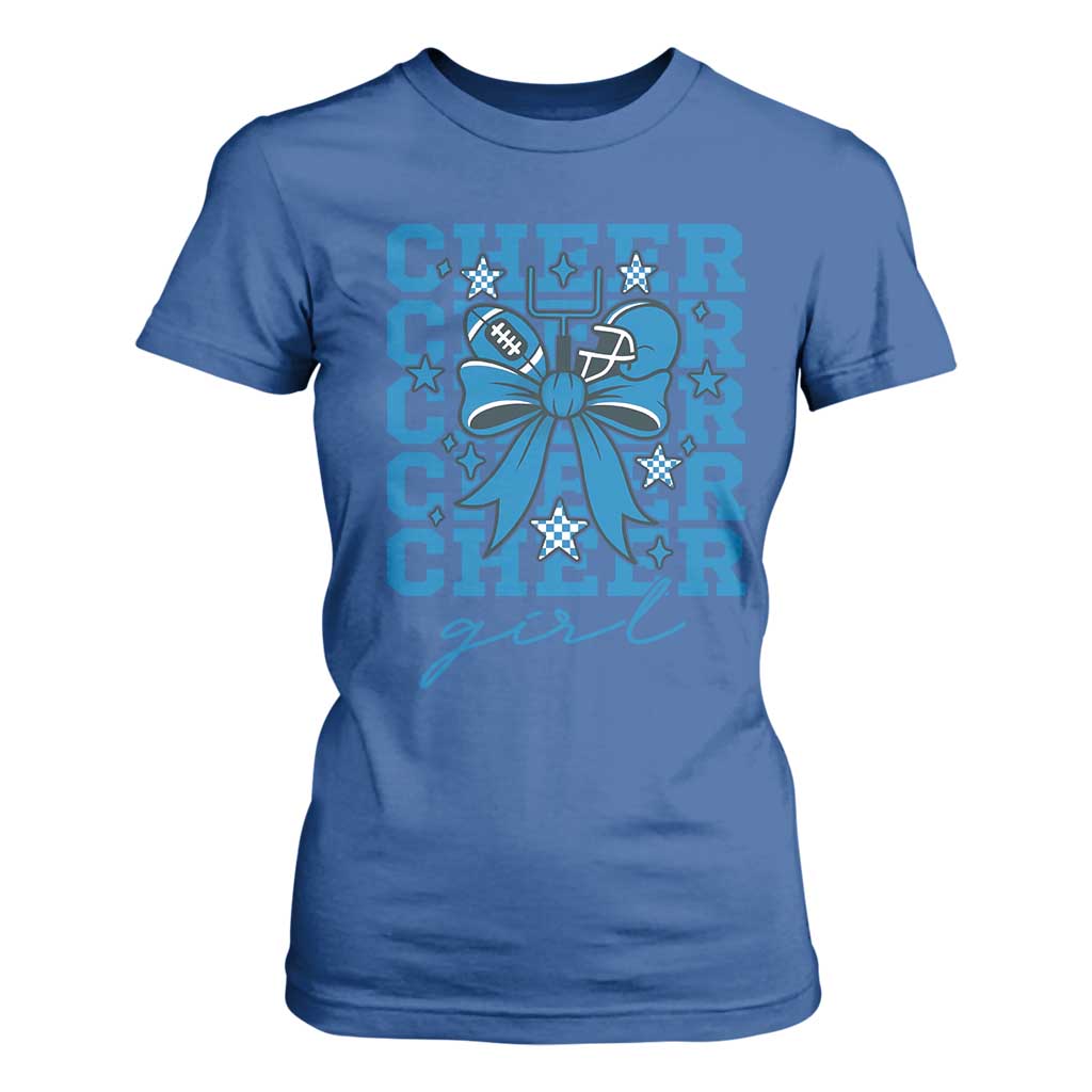 Proud Cheer Girl T Shirt For Women Football Team Supporter Gift TS12 Royal Blue Print Your Wear