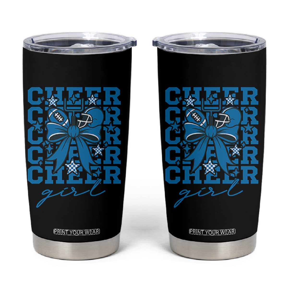 Proud Cheer Girl Tumbler Cup Football Team Supporter Gift TS12 Black Print Your Wear