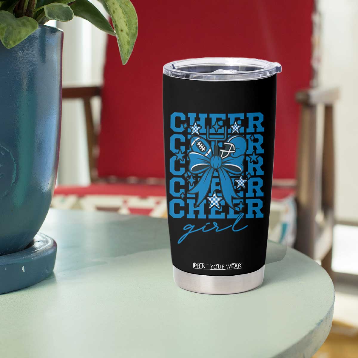 Proud Cheer Girl Tumbler Cup Football Team Supporter Gift TS12 Print Your Wear