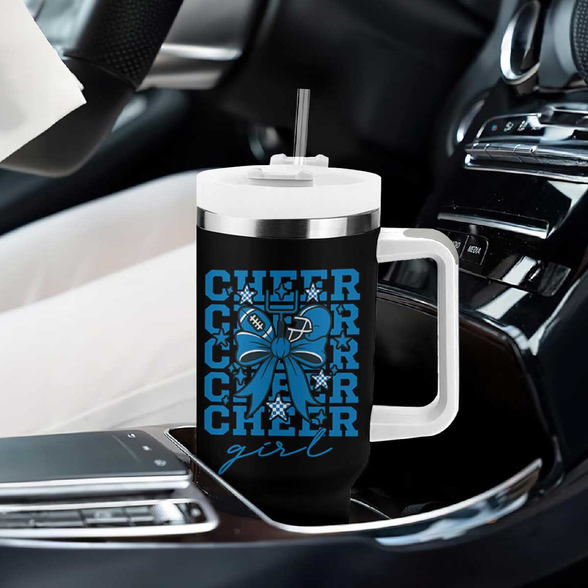 Proud Cheer Girl Tumbler With Handle Football Team Supporter Gift TS12 Print Your Wear