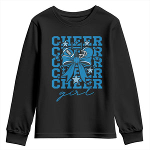 Proud Cheer Girl Youth Sweatshirt Football Team Supporter Gift TS12 Black Print Your Wear