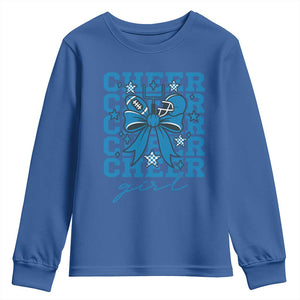Proud Cheer Girl Youth Sweatshirt Football Team Supporter Gift TS12 Royal Blue Print Your Wear