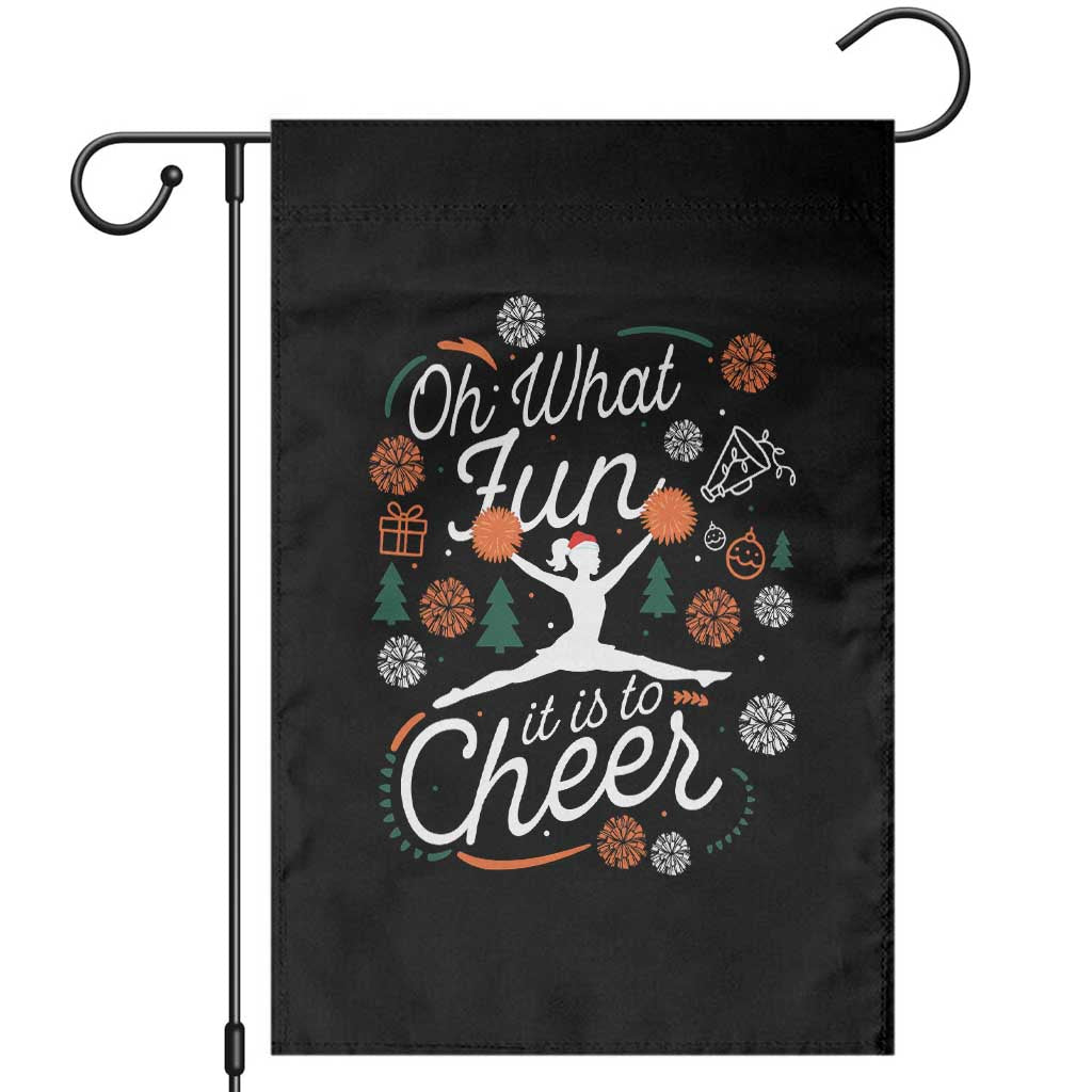Oh What Fun It Is To Cheer Garden Flag Funny Christmas Cheerleading Gift TS12 Black Print Your Wear