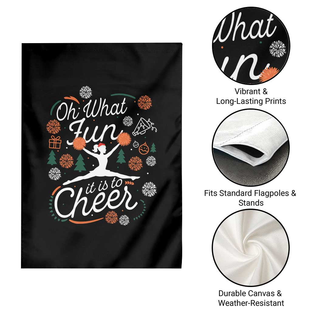 Oh What Fun It Is To Cheer Garden Flag Funny Christmas Cheerleading Gift TS12 Print Your Wear