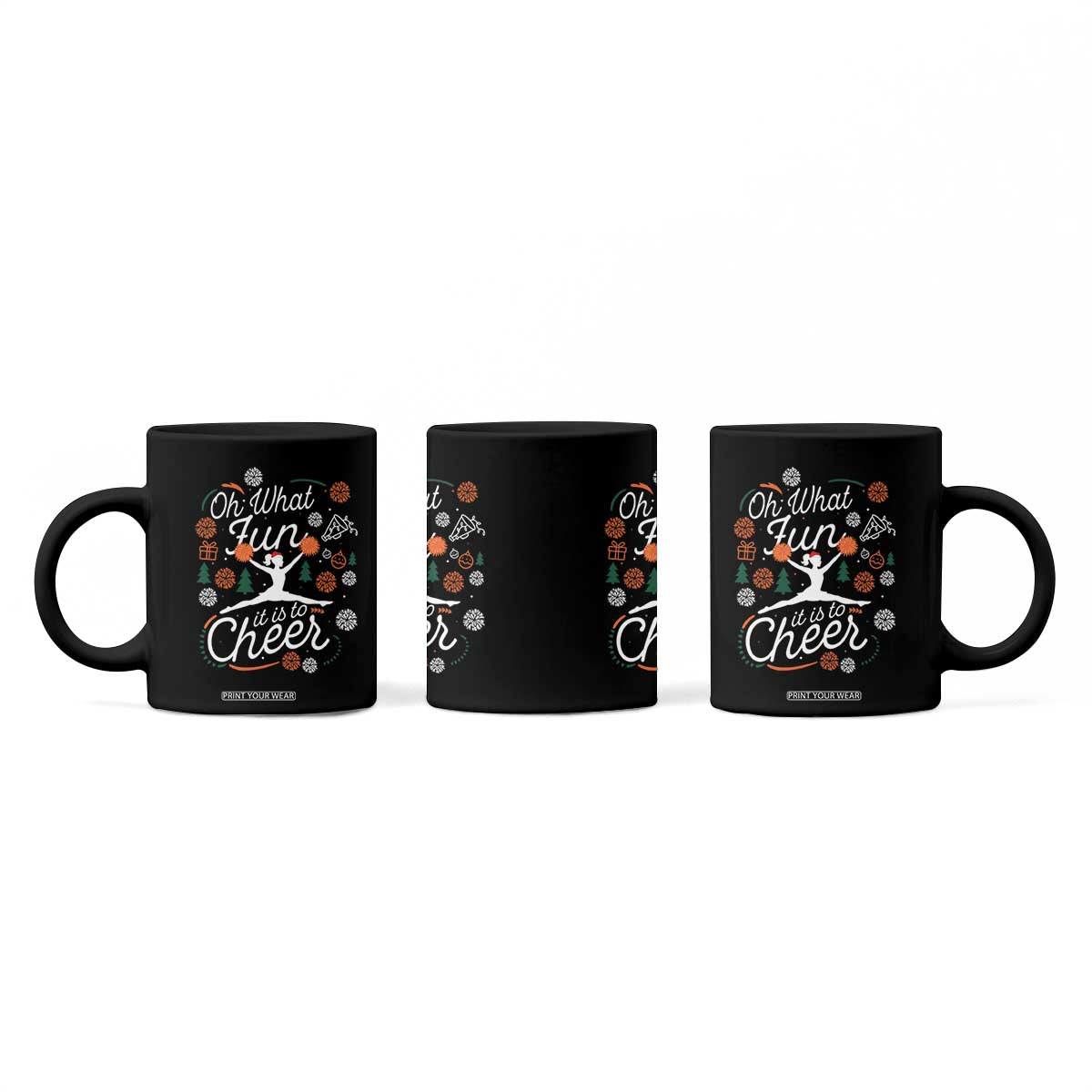 Oh What Fun It Is To Cheer Coffee Mug Funny Christmas Cheerleading Gift TS12 Print Your Wear