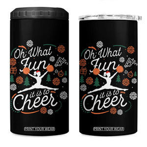 Oh What Fun It Is To Cheer 4 in 1 Can Cooler Tumbler Funny Christmas Cheerleading Gift TS12 One Size: 16 oz Black Print Your Wear