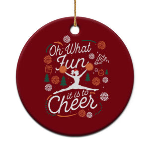 Oh What Fun It Is To Cheer Ceramic Ornament Funny Xmas Cheerleading Gift TS12 1pc Red Print Your Wear