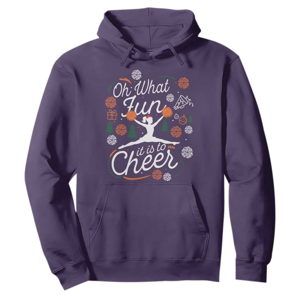 Oh What Fun It Is To Cheer Hoodie Funny Christmas Cheerleading Gift TS12 Purple Print Your Wear