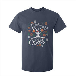 Oh What Fun It Is To Cheer T Shirt For Kid Funny Christmas Cheerleading Gift TS12 Navy Print Your Wear