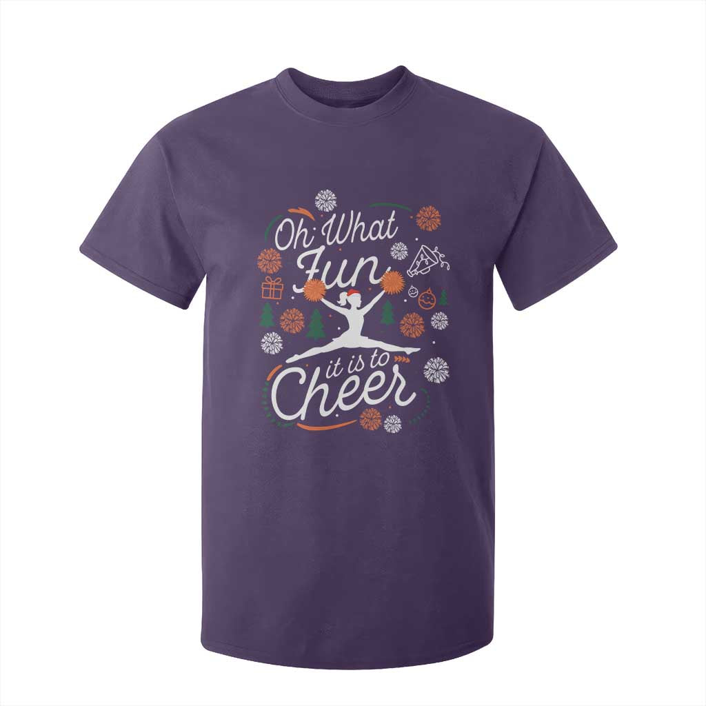 Oh What Fun It Is To Cheer T Shirt For Kid Funny Christmas Cheerleading Gift TS12 Purple Print Your Wear