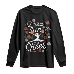 Oh What Fun It Is To Cheer Long Sleeve Shirt Funny Christmas Cheerleading Gift TS12 Black Print Your Wear