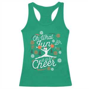 Oh What Fun It Is To Cheer Racerback Tank Top Funny Christmas Cheerleading Gift TS12 Irish Green Print Your Wear