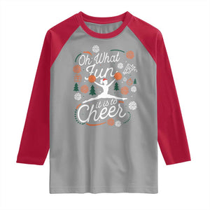 Oh What Fun It Is To Cheer Raglan Shirt Funny Christmas Cheerleading Gift TS12 Sport Gray Red Print Your Wear