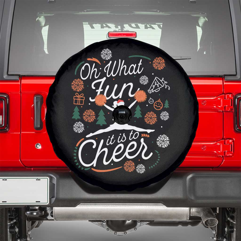 Oh What Fun It Is To Cheer Spare Tire Cover Funny Christmas Cheerleading Gift TS12 Black Print Your Wear