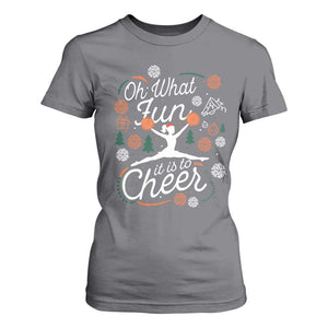 Oh What Fun It Is To Cheer T Shirt For Women Funny Christmas Cheerleading Gift TS12 Charcoal Print Your Wear