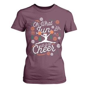 Oh What Fun It Is To Cheer T Shirt For Women Funny Christmas Cheerleading Gift TS12 Maroon Print Your Wear