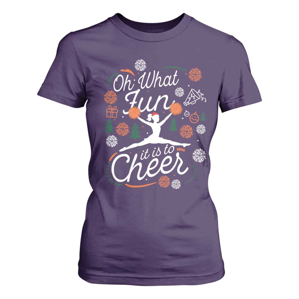 Oh What Fun It Is To Cheer T Shirt For Women Funny Christmas Cheerleading Gift TS12 Purple Print Your Wear