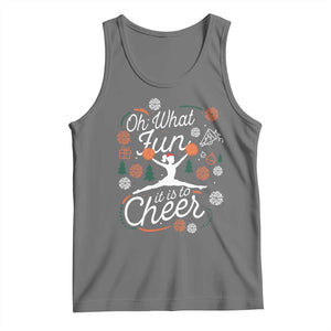 Oh What Fun It Is To Cheer Tank Top Funny Christmas Cheerleading Gift TS12 Black Heather Print Your Wear