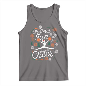 Oh What Fun It Is To Cheer Tank Top Funny Christmas Cheerleading Gift TS12 Deep Heather Print Your Wear