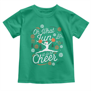 Oh What Fun It Is To Cheer Toddler T Shirt Funny Christmas Cheerleading Gift TS12 Irish Green Print Your Wear