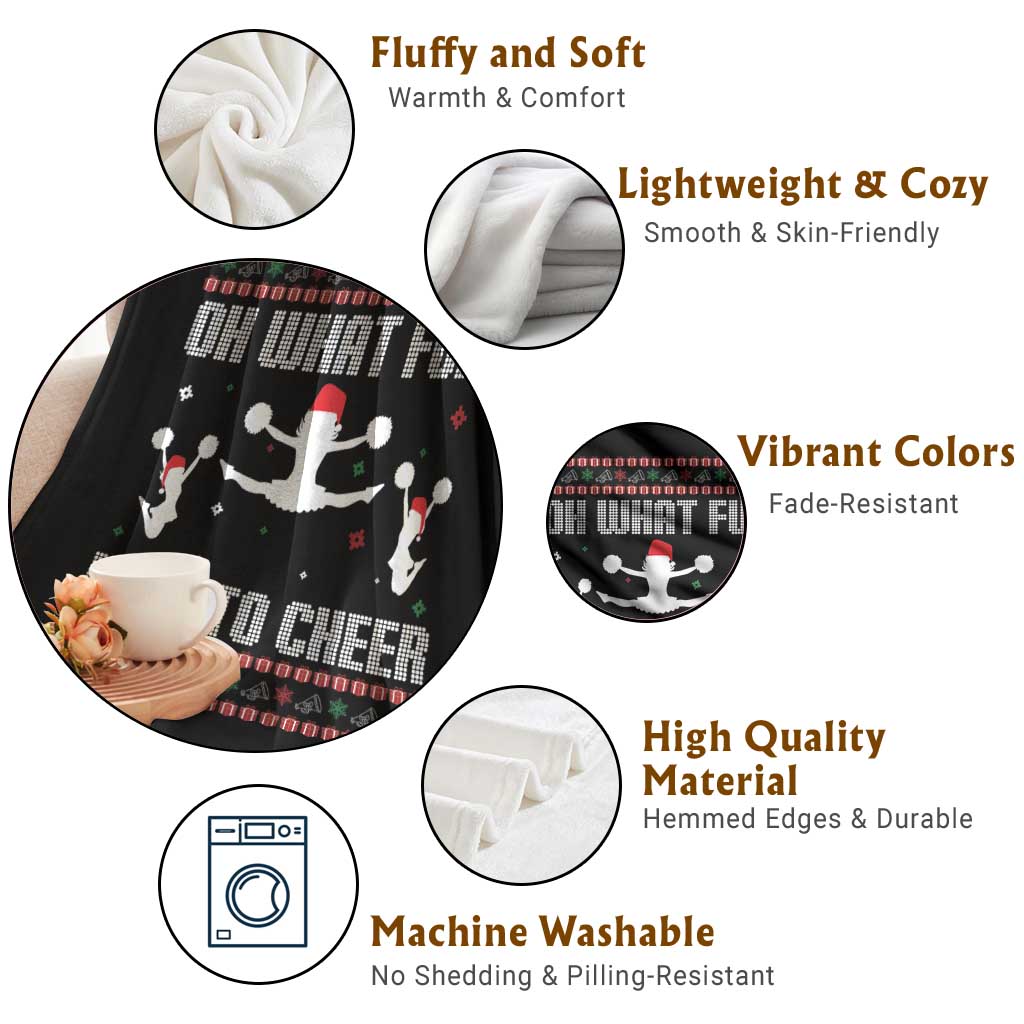 Ugly Christmas Cheerleading Throw Blanket Oh What Fun It Is To Cheer Gift TS12 Print Your Wear
