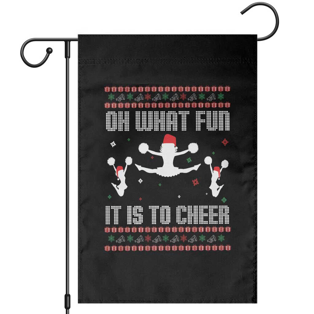 Ugly Christmas Cheerleading Garden Flag Oh What Fun It Is To Cheer Gift TS12 Black Print Your Wear