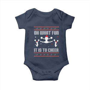 Ugly Christmas Cheerleading Baby Onesie Oh What Fun It Is To Cheer Gift TS12 Navy Print Your Wear